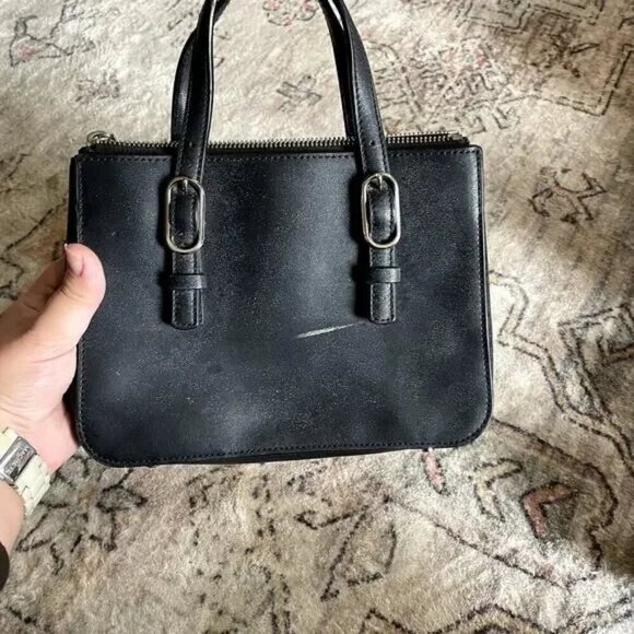 Kate Spade Connie Small Triple Gusset Satchel Top Handle Bag Black Leather EUC - Picture 6 of 14